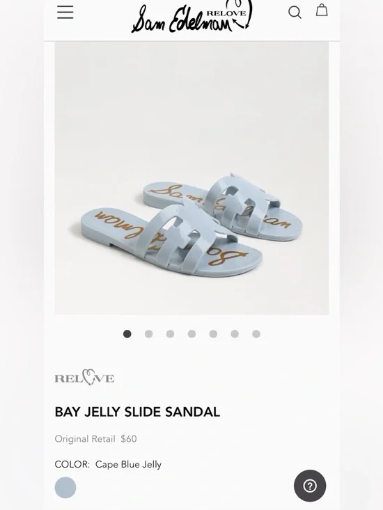 Sam Edelman Women’s Bay Jelly Slide Sandals Cape Blue Size-9 NIB - Picture 8 of 9